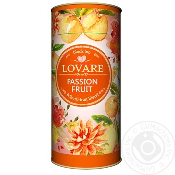 Чай чорний Lovare Пристрасний фрукт листовий з ягодами і фруктами 80г купити, ціни на МегаМаркет - фото 1