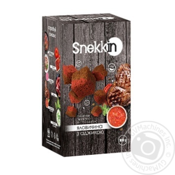 Сухарики Snekkin пшенично-ржаные со вкусом говядина с аджикой 100г купить, цены на МегаМаркет - фото 1