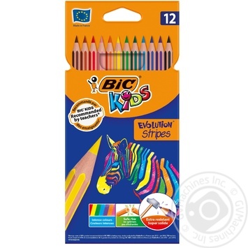 Олівці BIC Evolution Stripes 12шт купити, ціни на МегаМаркет - фото 1