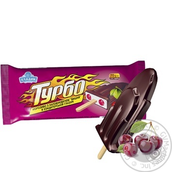 Ice-cream Hladyk Turbo cherry 70g - buy, prices for MegaMarket - photo 1