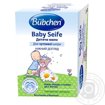 Мило дитяче Bubchen для чутливої шкіри з екстрактом ромашки 125г купити, ціни на МегаМаркет - фото 1