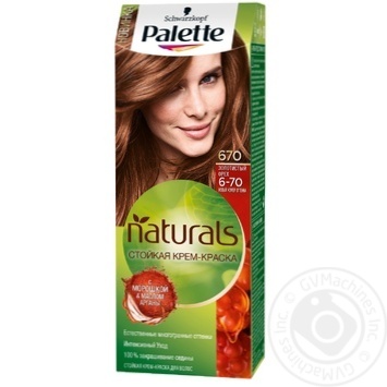Фарба для волосся Palette Naturals 6-70 (670) Золотистий горіх 110мл купити, ціни на МегаМаркет - фото 1
