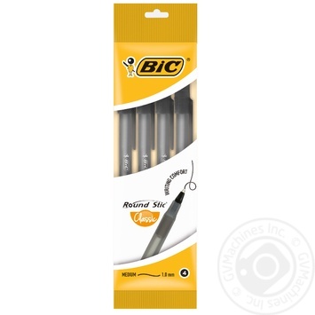 Ручка кулькова Bic Roubd Stic чорна 4шт купити, ціни на МегаМаркет - фото 1