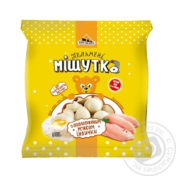 Пельмени Три Медведя Мишутка с охлажденным мясом индейки 600г купить, цены на МегаМаркет - фото 1