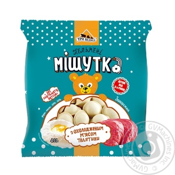 Three Bears Mishutka Dumplings with chilled veal 400g - buy, prices for MegaMarket - photo 1