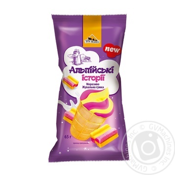 Three Bears Al`piys`ki Istoriyi with chewing gum ice-cream in wafer cup 65g - buy, prices for MegaMarket - photo 1