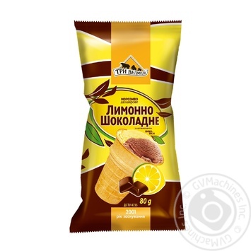 Мороженое Три Медведя Лимонно-Шоколадное двухслойное в вафельном стаканчике 80г купить, цены на МегаМаркет - фото 2