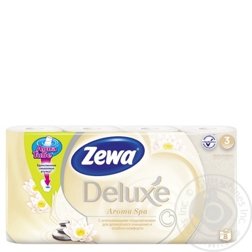 Туалетная бумага Zewa Deluxe Aqua Tube Aroma Spa 3 слоя 8шт купить, цены на МегаМаркет - фото 1