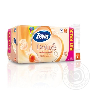 Папір туалетний Zewa Deluxe персиковий трьохшаровий 16 рулонів купити, ціни на МегаМаркет - фото 1
