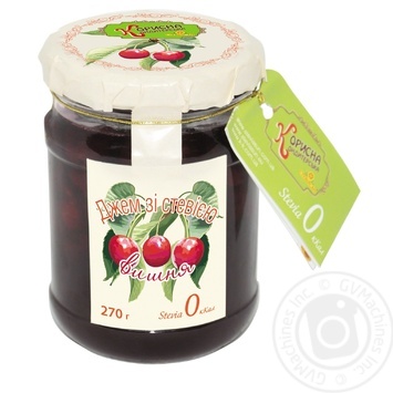 Jam Korysna kondyterska cherry for diabetics 270g glass jar - buy, prices for MegaMarket - photo 1