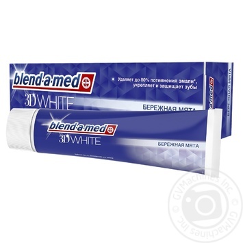 Зубная паста Blend-a-med 3D White Деликатное Отбеливание 100мл купить, цены на МегаМаркет - фото 2