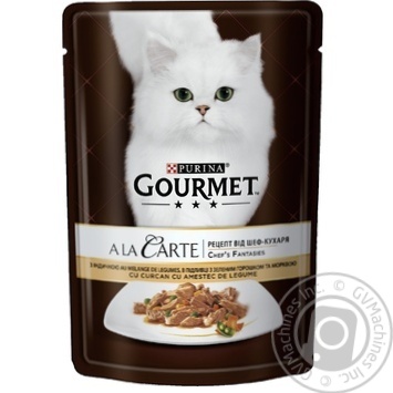 Gourmet A la Carte for cats in sauce with turkey, green pea, carrot food 85g