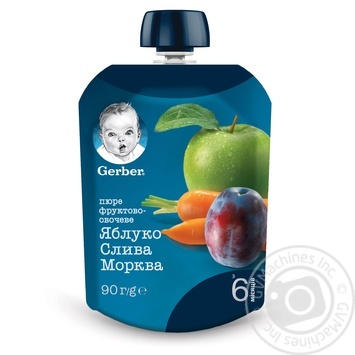 Gerber for children apple-plum puree 90g - buy, prices for MegaMarket - photo 1
