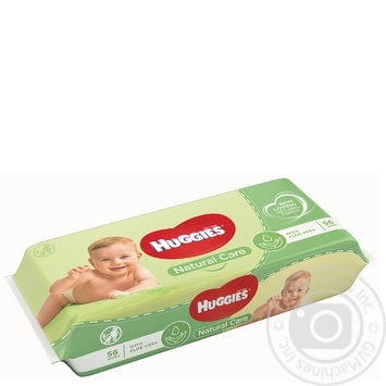 Салфетки влажные Huggies Natural Care 56шт/уп купить, цены на МегаМаркет - фото 1