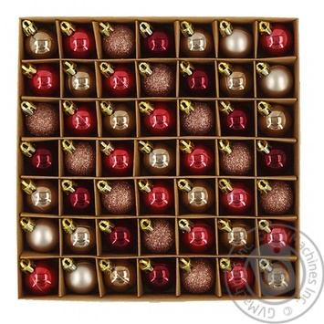 Actuel Christmas Decoration Set 30mm 49pcs