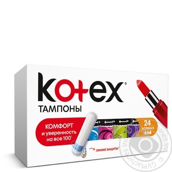 Kotex Tampons Normal 24pcs - buy, prices for MegaMarket - photo 1