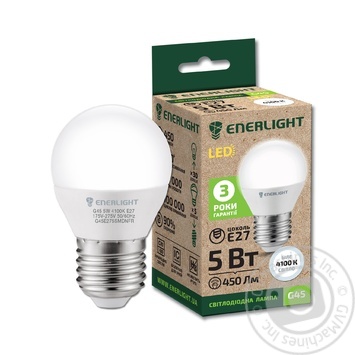 Лампа светодиодная Enerlight G45 5Вт 4100K E27 купить, цены на МегаМаркет - фото 1