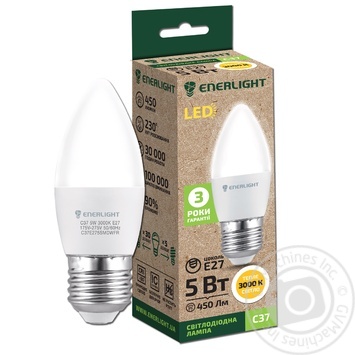 Enerlight LED lamp С37 5W 3000K E27