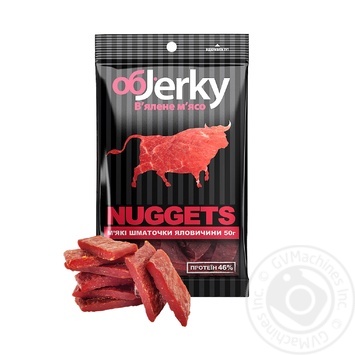 Нагетсы OбJerky Говядина  Техаская вяленая 50г купить, цены на МегаМаркет - фото 1
