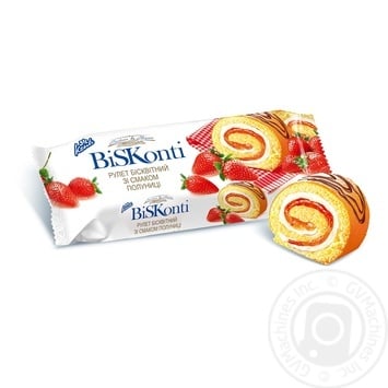 Konti BiSKonti Biscuit Roll with Strawberry Flavor 175g - buy, prices for MegaMarket - photo 1