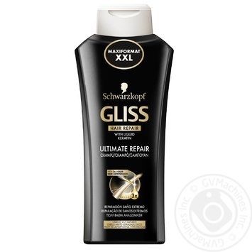 Шампунь Gliss Ultimate Repair для сильно пошкодженого сухого волосся 650мл купити, ціни на МегаМаркет - фото 1