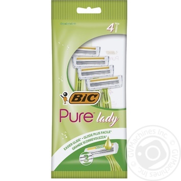 Бритва жіноча BIC Pure 3 lady 4шт купити, ціни на МегаМаркет - фото 1