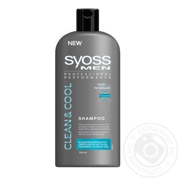 Шампунь Syoss Men Clean&Cool для нормального і жирного волосся 500мл купити, ціни на МегаМаркет - фото 1