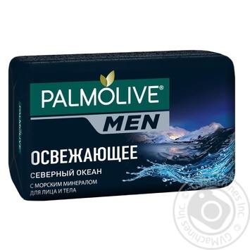 Мило Palmolive Men Північний океан освіжаюче з морським мінералом для обличчя і тіла 90г купити, ціни на МегаМаркет - фото 1
