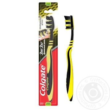 Зубна щітка Colgate Зиг Заг Деревне вугілля з перехрещеними щетинками купити, ціни на МегаМаркет - фото 3