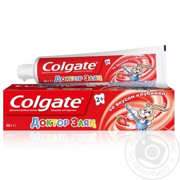 Зубная паста детская Colgate Доктор Заяц со вкусом клубники Для детей от двух лет гель 50мл купить, цены на МегаМаркет - фото 7