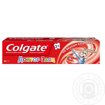 Colgate Dr. Rabbit Strawberry Taste For Children Age 2+ Toothpaste - buy, prices for MegaMarket - photo 1