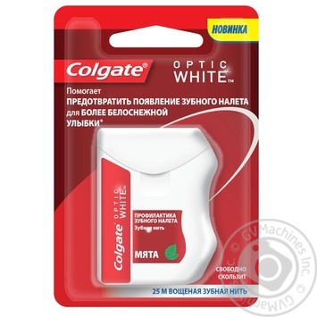 Зубная нить Colgate Optic White Профилактика зубного налета 25м - купить, цены на Auchan - фото 3