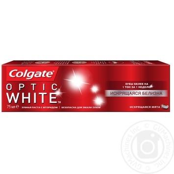 Зубна паста Colgate Оптик Уайт Іскриста м’ята 75мл купити, ціни на МегаМаркет - фото 1