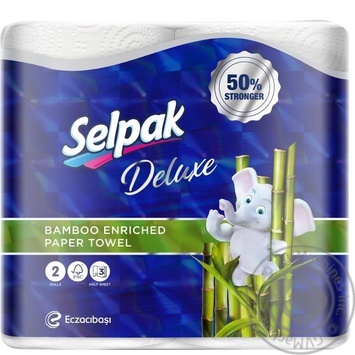 Полотенца кухонные Selpak бумажные двухслойные 4шт купить, цены на МегаМаркет - фото 1