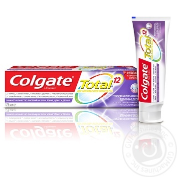 Зубна паста Colgate Total 12  Pro-Здоров'я Ясен 75 мл купити, ціни на МегаМаркет - фото 1