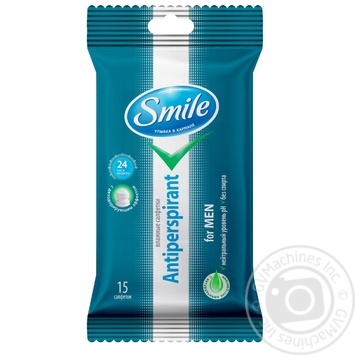 Smile Antiperspirant Wet wipes with natural extracts 15pcs - buy, prices for NOVUS - photo 3