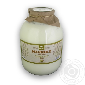Молоко Mother коров'яче питне пастеризоване 3,6% 3000г купити, ціни на МегаМаркет - фото 1