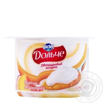 Lactel Dolce peach - passion fruit yogurt 3.2% - buy, prices for MegaMarket - photo 2