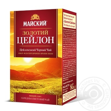 Чай чорний Майский Золотий Цейлон 85г купити, ціни на МегаМаркет - фото 1