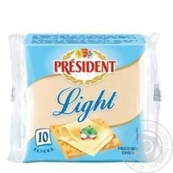 Processed cheese President Light 8.5% 200g - buy, prices for MegaMarket - photo 1