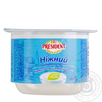 Творог President ніжний 0% 100г - купити, ціни на NOVUS - фото 1