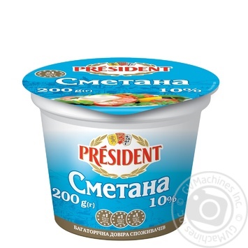 President Sour cream 10% 200g - buy, prices for MegaMarket - photo 1