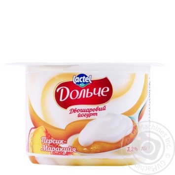 Lactel Dolce peach - passion fruit yogurt 3.2% - buy, prices for MegaMarket - photo 1