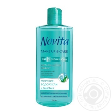 Міцелярна вода Novita Make Up&Care Anti-pollution ефект Морські водорослі та Allantoin 200мл купити, ціни на МегаМаркет - фото 1