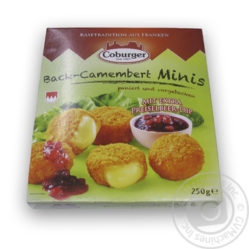 Сырные шарики Coburger Camembert Minis в панировке с клюквенным соусом 45% 250г - купить, цены на METRO - фото 3