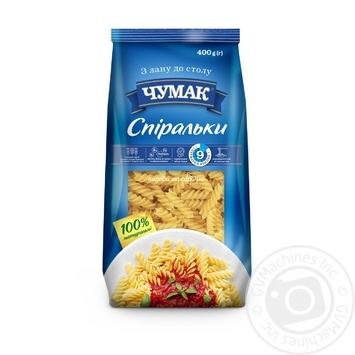 Макарони Чумак Спіральки 400г купити, ціни на МегаМаркет - фото 1