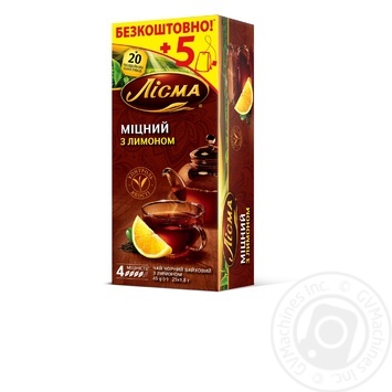 Чай чорний Міцний з лимоном Лісма 20*1,8г купити, ціни на МегаМаркет - фото 2