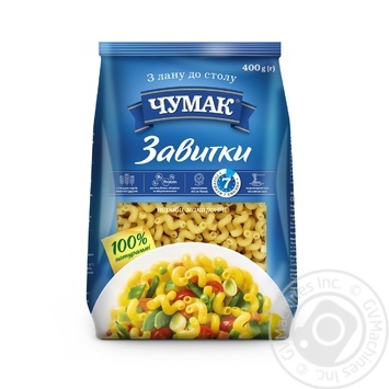 Макарони Чумак Завитки 400г купити, ціни на МегаМаркет - фото 1