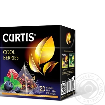 Чай чорний Curtis Cool Berries в пірамідках 20шт*1,7г купити, ціни на МегаМаркет - фото 1