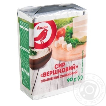 Сыр Ашан плавленый сливочный 50% 90г - купить, цены на Auchan - фото 1